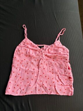 Y2K Topshop Pink Polka Dot Spaghetti Strap Camisole